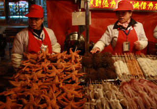 Ausschnitt in der Garküche Peking Ausschnitt in der Garküche Peking