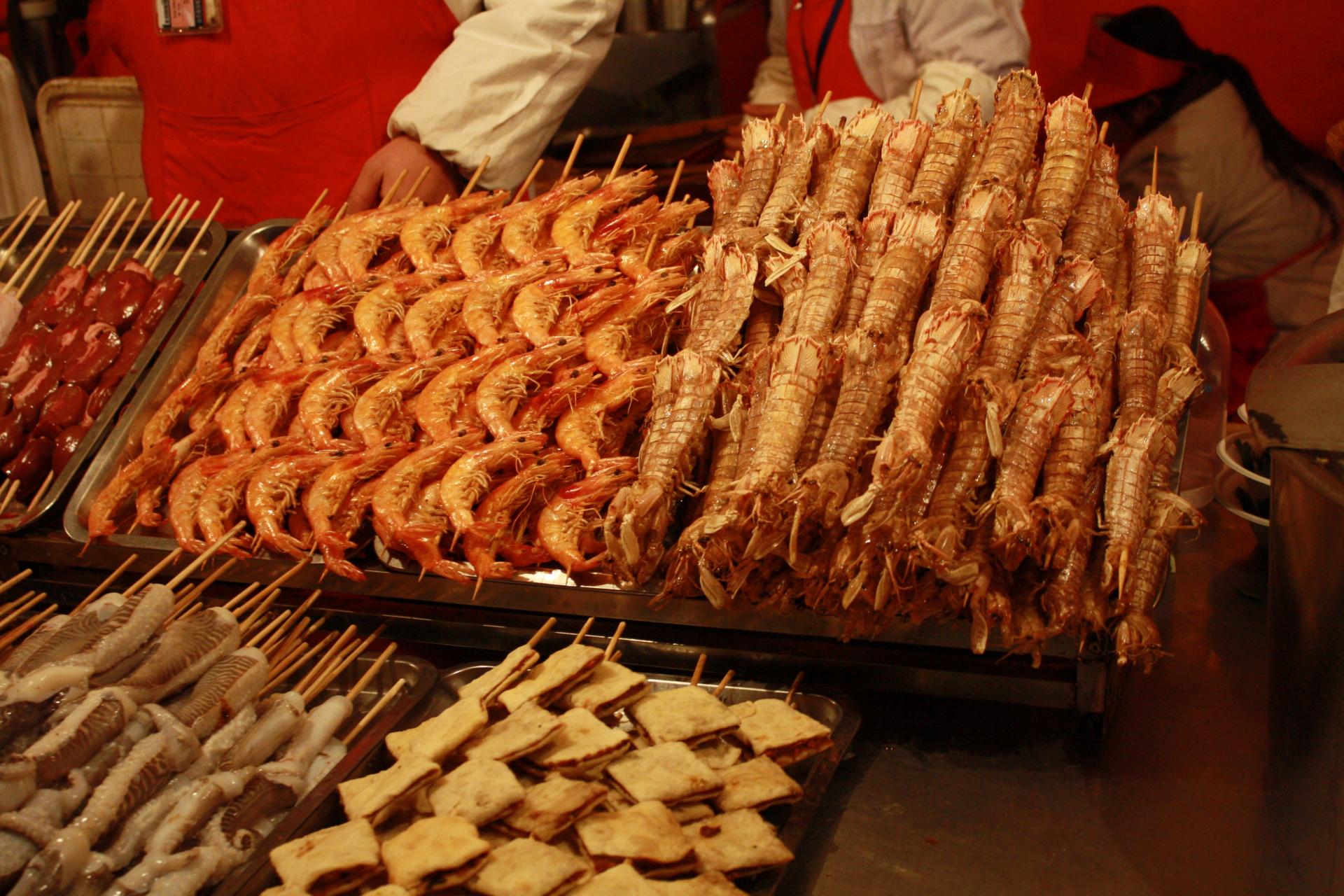 Seafood in der Garküche Peking